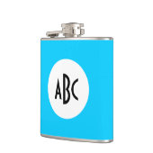Aqua Zwart en Wit Monogram Heupfles (Links)