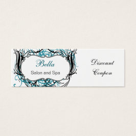 aqua-, zwart- en witkorting mini visitekaartjes