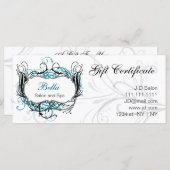 aqua-, zwart- en witte grafische cadeaubonnen (Voorkant / Achterkant)