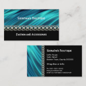 Aqua-, zwart- en zilverketting-visitekaartje visitekaartje (Voorkant / Achterkant)