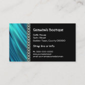 Aqua-, zwart- en zilverketting-visitekaartje visitekaartje (Achterkant)