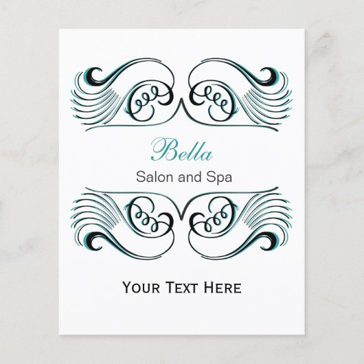 aqua, zwarte en witte grafische brochures (Voorkant)