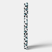 Aqua Zwarte Luipaard Dierenprint met Monogram Case-Mate iPhone Case (Achterkant / Rechts)