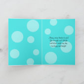 Aqua Zwarte Polka Dot Lint Bat Mitzvah Dankjewel Bedankkaart (Binnen)