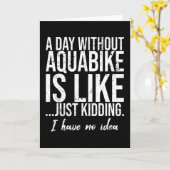 Aquabike grappig geschenk kaart (Gele Bloem)