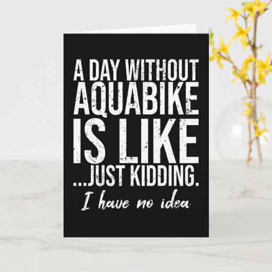 Aquabike grappig geschenk kaart (Gele Bloem)