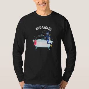 Aquaholic duiker Scuba Diving Ocean Zee Onderwater T-shirt