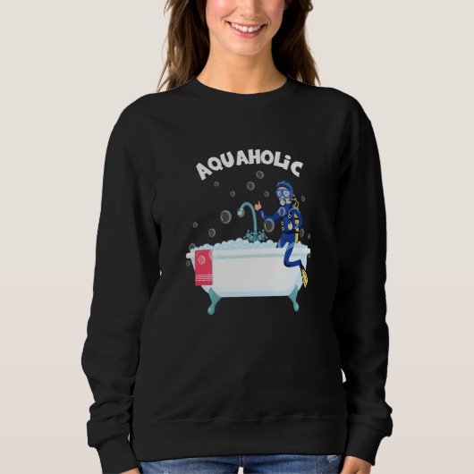 Aquaholic duiker Scuba Diving Ocean Zee Onderwater Trui (Voorkant)