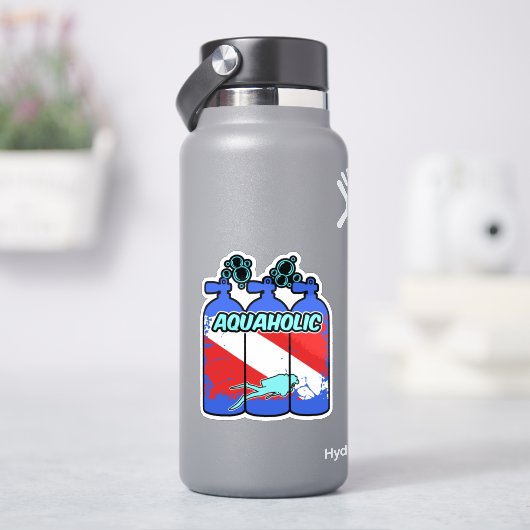 Aquaholic Duiksticker Sticker (HydroFlask)