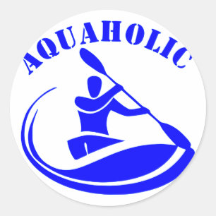 Aquaholic Kajak Guy Ronde Sticker