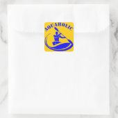 Aquaholic Kayak Guy Vierkante Sticker (Tas)