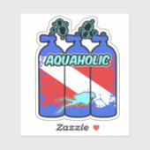 Aquaholic Scuba Diving Sticker (Vel)