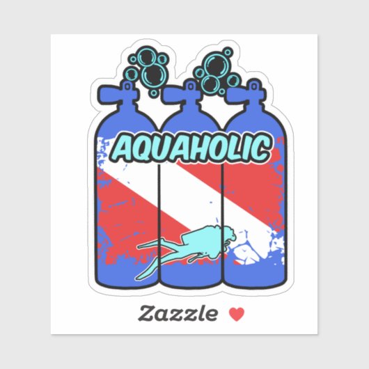 Aquaholic Scuba Diving Sticker (Vel)