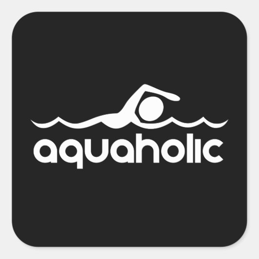 Aquaholic Vierkante Sticker (Voorkant)