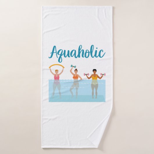 Aquaholic Water Aerobics Waterobics Vrouwen Badhanddoek (Badhanddoek)
