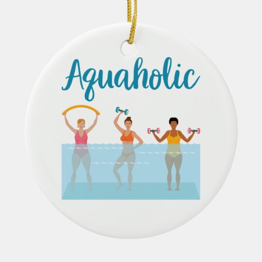 Aquaholic Water Aerobics Waterobics Vrouwen Keramisch Ornament (Voorkant)