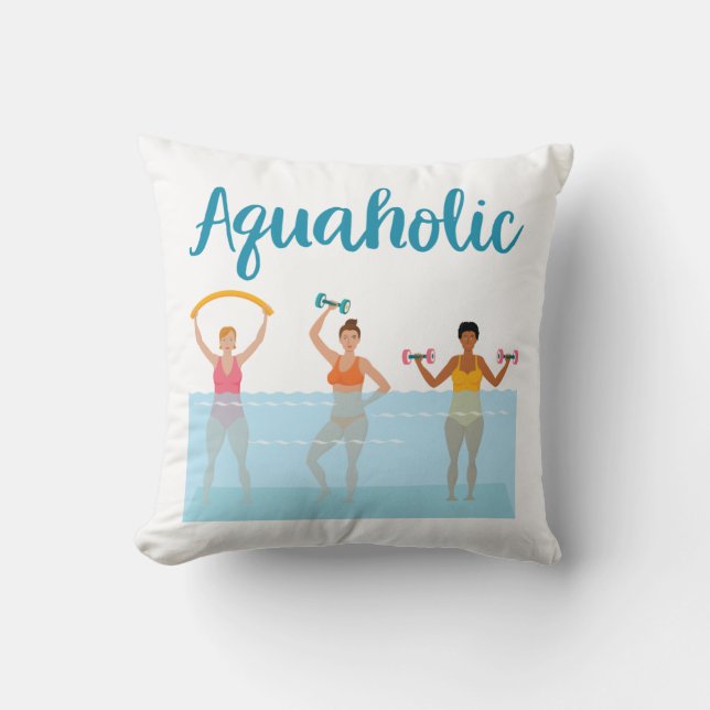 Aquaholic Water Aerobics Waterobics Vrouwen Kussen (Voorkant)