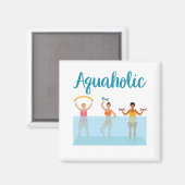 Aquaholic Water Aerobics Waterobics Vrouwen Magneet (Voorkant / Achterkant)