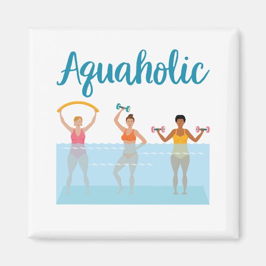 Aquaholic Water Aerobics Waterobics Vrouwen Magneet (Voorkant)