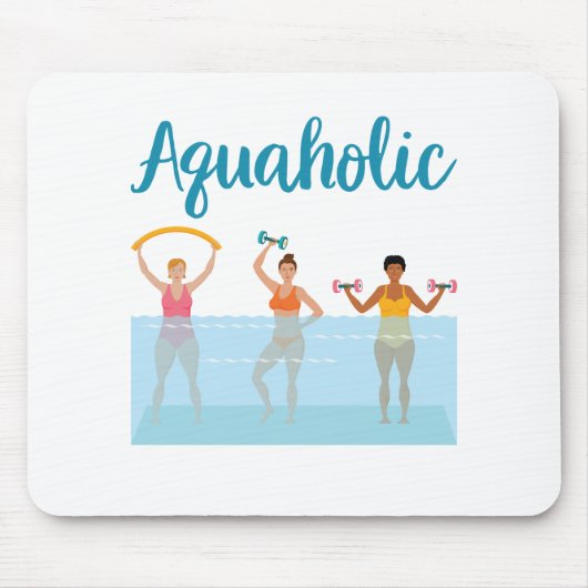 Aquaholic Water Aerobics Waterobics Vrouwen Muismat (Voorkant)