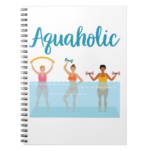 Aquaholic Water Aerobics Waterobics Vrouwen Notitieboek (Voorkant)