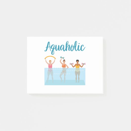 Aquaholic Water Aerobics Waterobics Vrouwen Post-it® Notes (Voorkant)