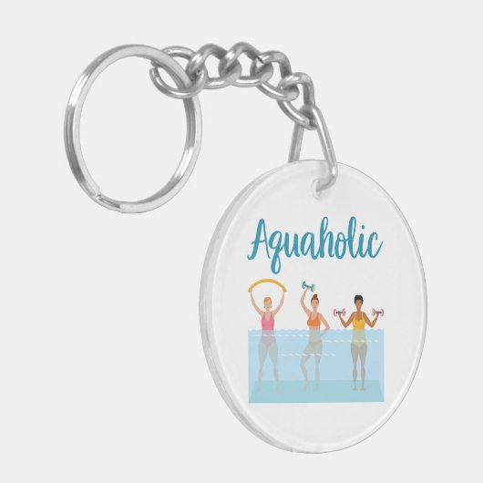 Aquaholic Water Aerobics Waterobics Vrouwen Sleutelhanger (Voorkant Links)