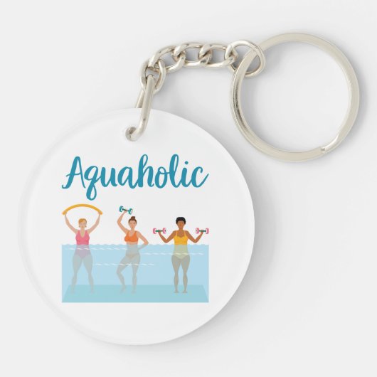 Aquaholic Water Aerobics Waterobics Vrouwen Sleutelhanger (Achterkant)