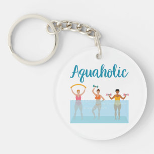 Aquaholic Water Aerobics Waterobics Vrouwen Sleutelhanger