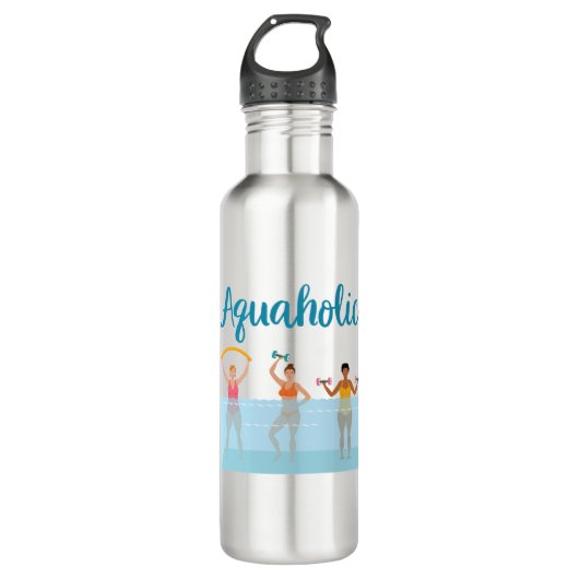 Aquaholic Water Aerobics Waterobics Vrouwen Waterfles (Voorkant)