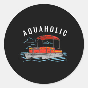 Aquaholic woordspeling - Grappige meerliefhebber p Ronde Sticker