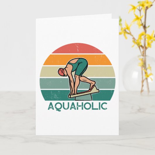 Aquaholic zwemmer kaart (Gele Bloem)