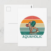 Aquaholic zwemster op zonsonderende foto verjaarda briefkaart (Voorkant / Achterkant)