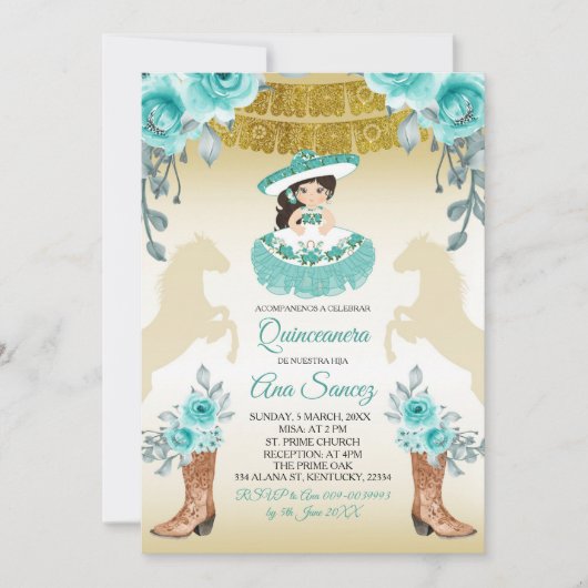 Aqual Blauwgroen Turquoise1 Charra Mis Quince Uitn Kaart (Voorkant)