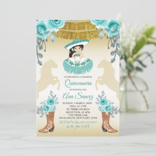 Aqual Blauwgroen Turquoise1 Charra Mis Quince Uitn Kaart (Staand voorkant)