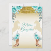 Aqual Blauwgroen Turquoise1 Girl Third Birthday Kaart (Achterkant)