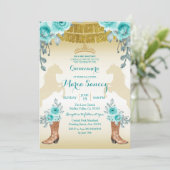 Aqual Blauwgroen Turquoise1 Horse & Boots Quincean Kaart (Staand voorkant)