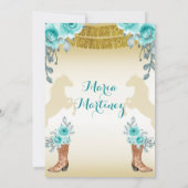 Aqual Blauwgroen Turquoise1 Horse & Boots Quincean Kaart (Achterkant)