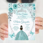 Aqual Blauwgroen Turquoise Vlinder Mis Quince Verj Kaart<br><div class="desc">Aqual Blauwgroen Turquoise Vlinder Mis Quince Invitation Mis Quince Anos,  15e Verjaardag, </div>
