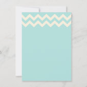 Aqual Blue en Ivory Chevron Wedding Invitations Kaart (Achterkant)