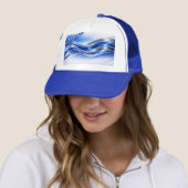 Aqualume Flow - Blue Silver Wave Energy Mok Trucker Pet (In situ)