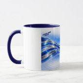 Aqualume Flow  – Blue Silver Wave Energy Mug Mok (Links)