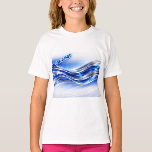 Aqualume Flow Shirt – Blauwe Zilveren Golf Energie (Voorkant)