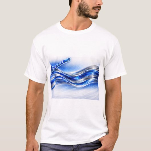 Aqualume Flow Shirt – Blauwe Zilveren Golf Energie (Voorkant)