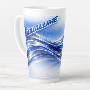 Aqualume Flow Shirt – Blauwe Zilveren Golf Energie Latte Mok