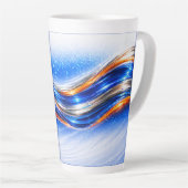 Aqualume Wave Mok – Blauw Oranje Abstracte Stroom (Rechterhoek)