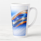 Aqualume Wave Mok – Blauw Oranje Abstracte Stroom (Rechts)