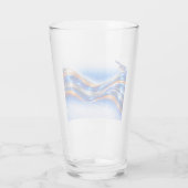 Aqualume Wave Shirt – Blauw Oranje Abstracte Stroo Glas (Achterkant)