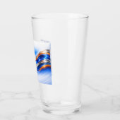 Aqualume Wave Shirt – Blauw Oranje Abstracte Stroo Glas (Links)