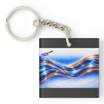 Aqualume Wave Shirt – Blauw Oranje Abstracte Stroo